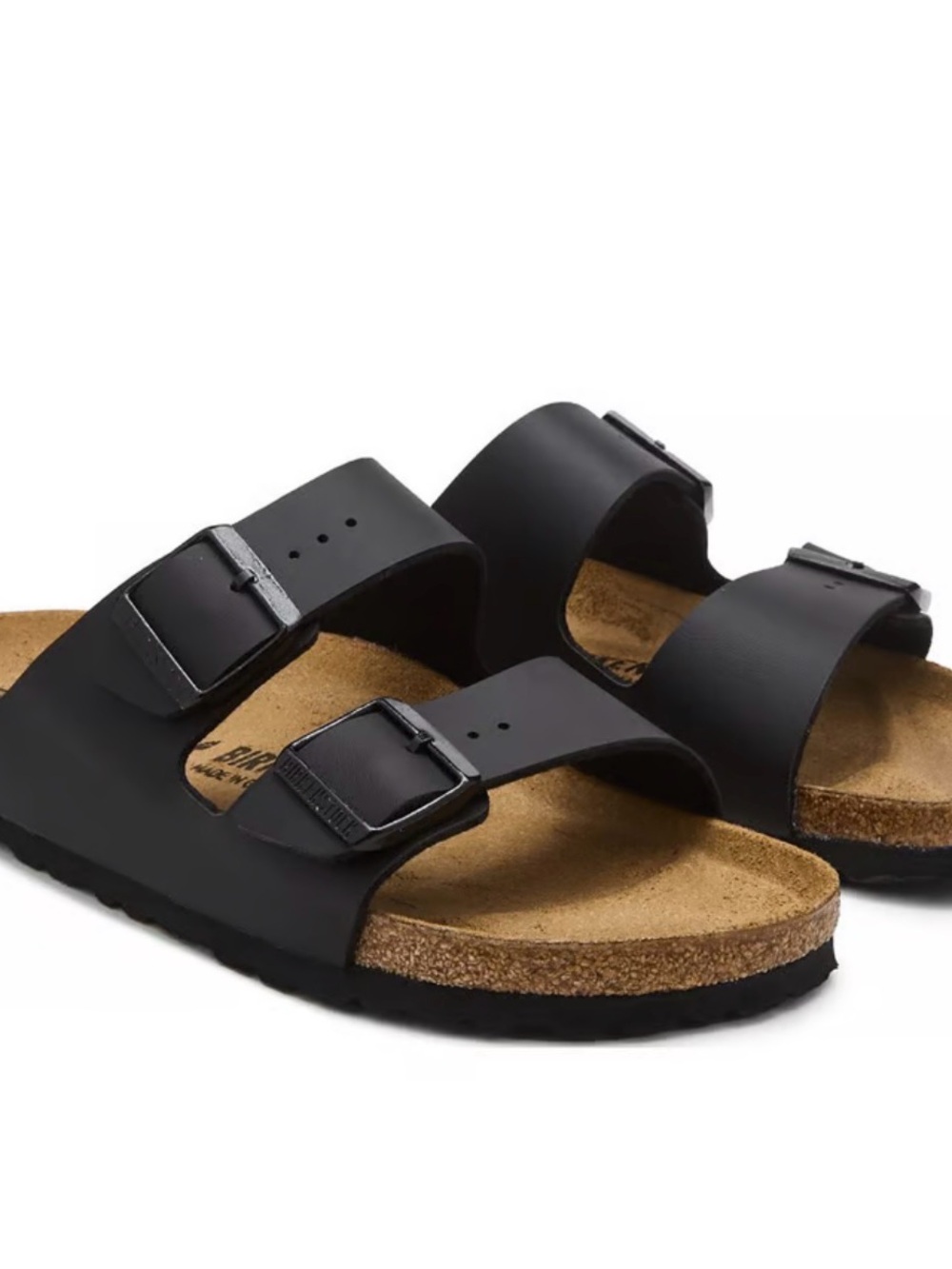 Birkenstock Arizona Birko-Flor Black Cork Footbed Ladies 9 Men's 7 Sandals